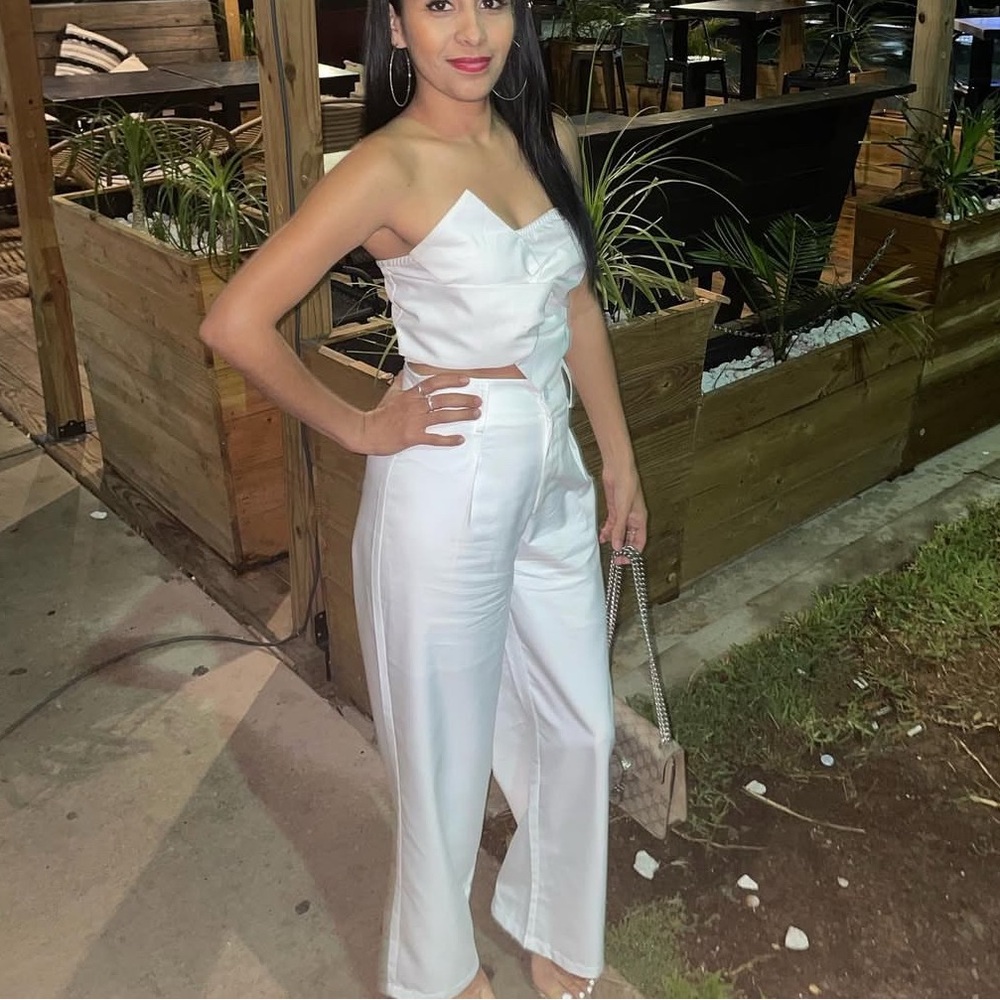 SHEIN White Strapless two piece